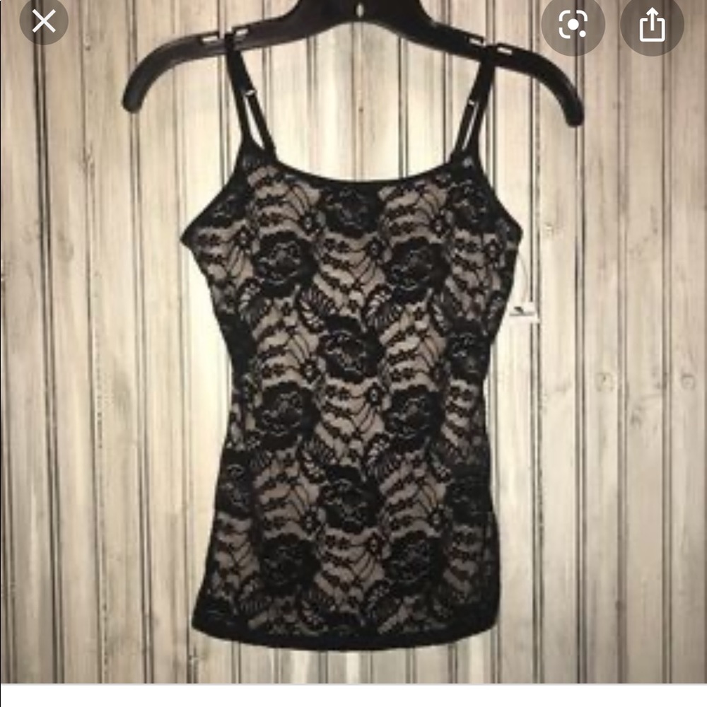 Express black lace nude cami underlay